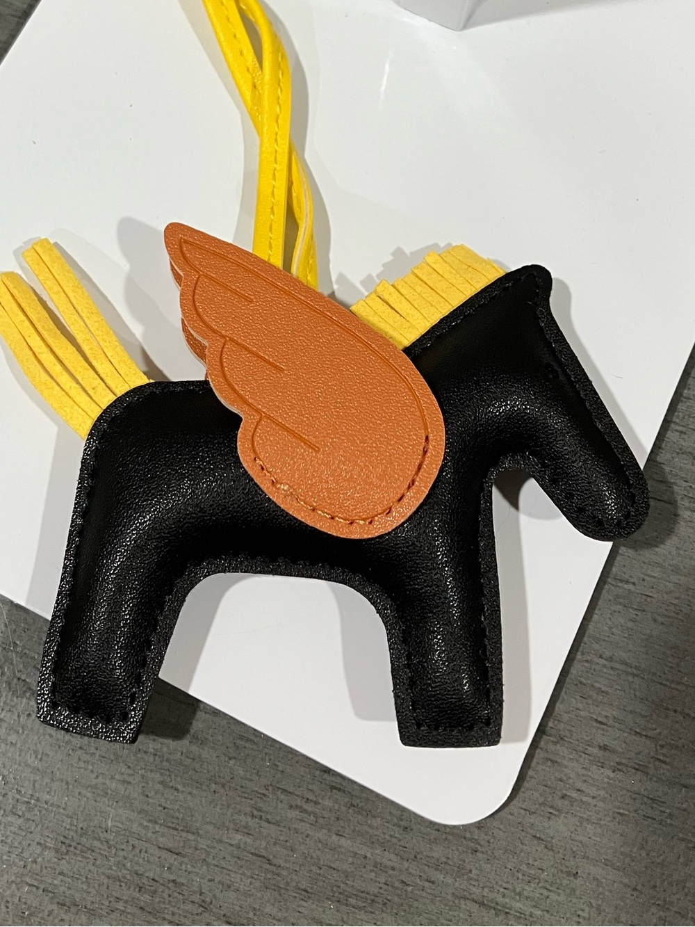Black Leather Horse Charm